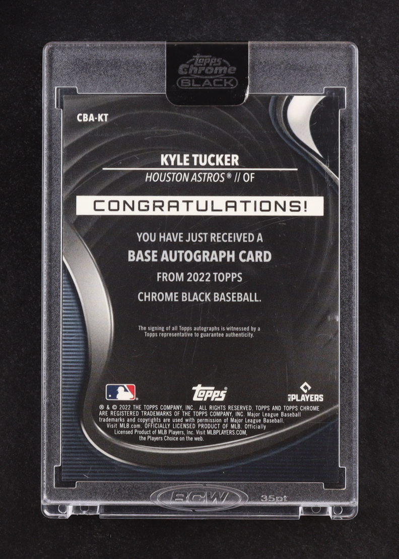 Kyle Tucker 2022 Topps Chrome Black Autograph #CBA-KT at PristineAuction.com Kyle Tucker 2022 Topps Chrome Black Autograph #CBA-KT at PristineAuction.com