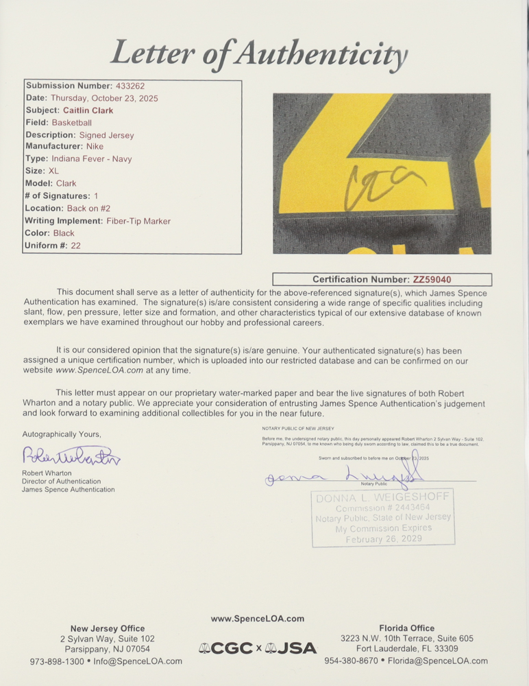 Caitlin Clark Signed Fever Authentic Nike Jersey (JSA) at PristineAuction.com Caitlin Clark Signed Fever Authentic Nike Jersey (JSA) at PristineAuction.com