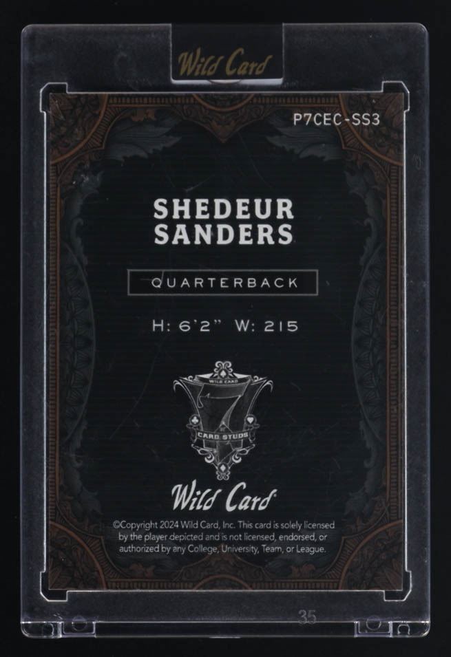 Shedeur Sanders 2024 Leaf Wild Card 7 Card Studs Clubs Bronze Prismatic Clouds #P7CECSS3 #1/7 RC at PristineAuction.com Shedeur Sanders 2024 Leaf Wild Card 7 Card Studs Clubs Bronze Prismatic Clouds #P7CECSS3 #1/7 RC at PristineAuction.com
