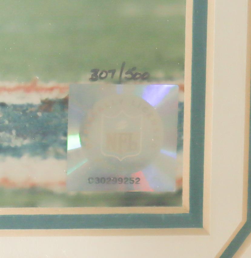 Dan Marino Signed LE Dolphins Custom Framed Photo Display With 24kt Gold Overlay & Silver Highlights Medallion (Marino) at PristineAuction.com Dan Marino Signed LE Dolphins Custom Framed Photo Display With 24kt Gold Overlay & Silver Highlights Medallion (Marino) at PristineAuction.com