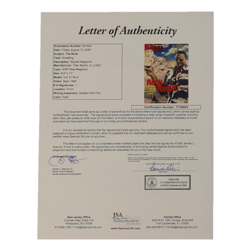 The Rock Signed "WWF" Magazine (JSA) at PristineAuction.com The Rock Signed "WWF" Magazine (JSA) at PristineAuction.com