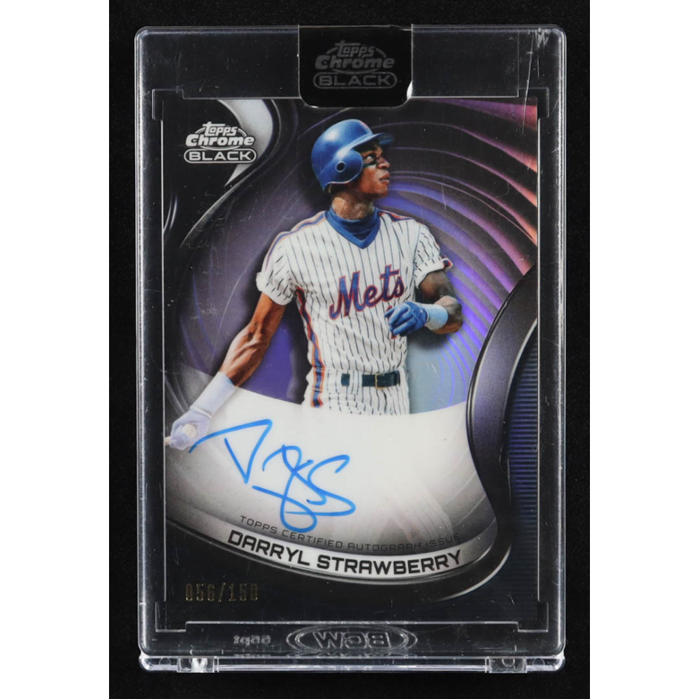 Darryl Strawberry 2022 Topps Chrome Black Autographs Refractors #CBADST #056/150 at PristineAuction.com