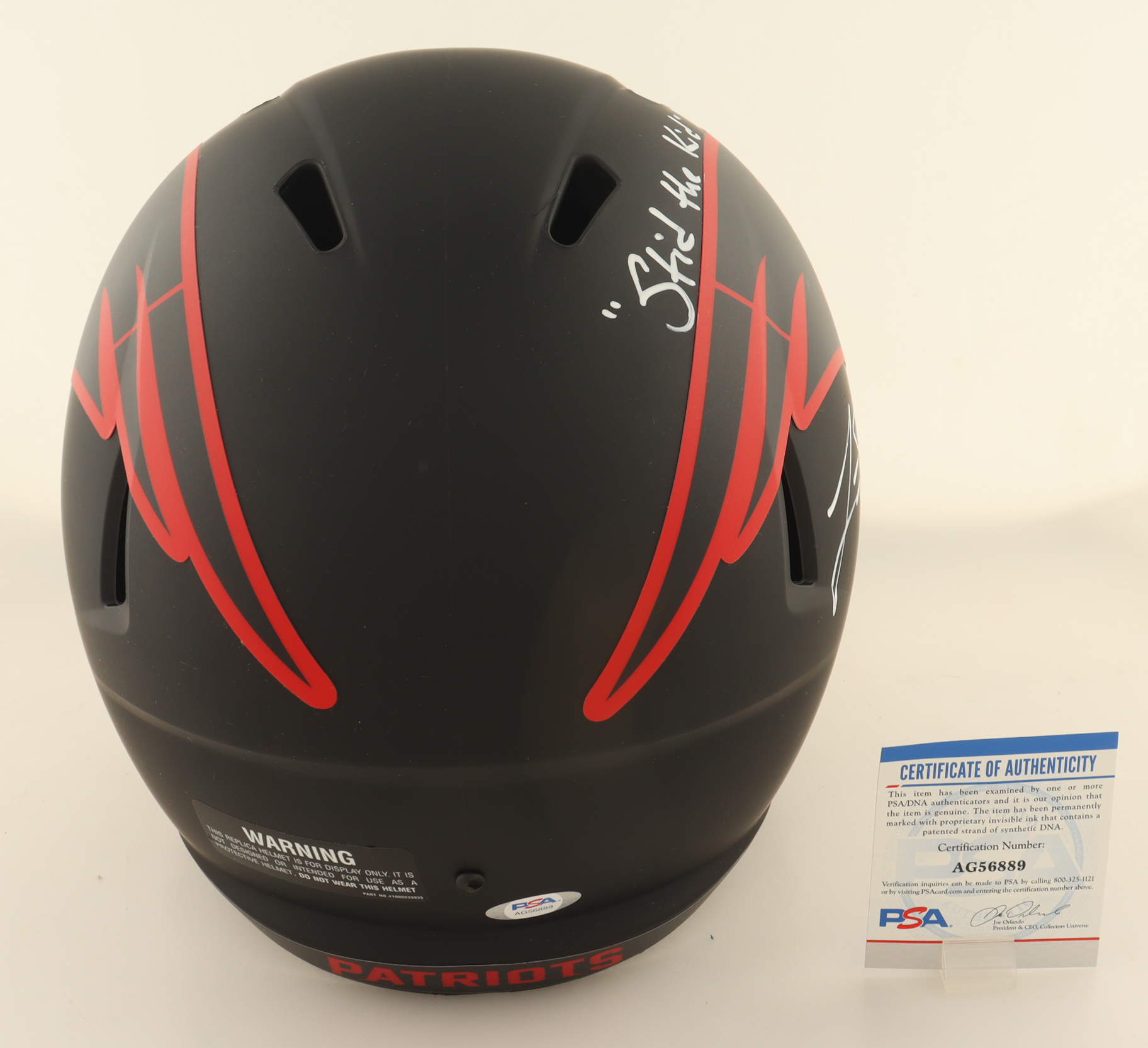 Jarrett Stidham Signed Patriots Full-Size Eclipse Alternate Speed Helmet Inscribed "Stid the Kid" (PSA) at PristineAuction.com Jarrett Stidham Signed Patriots Full-Size Eclipse Alternate Speed Helmet Inscribed "Stid the Kid" (PSA) at PristineAuction.com