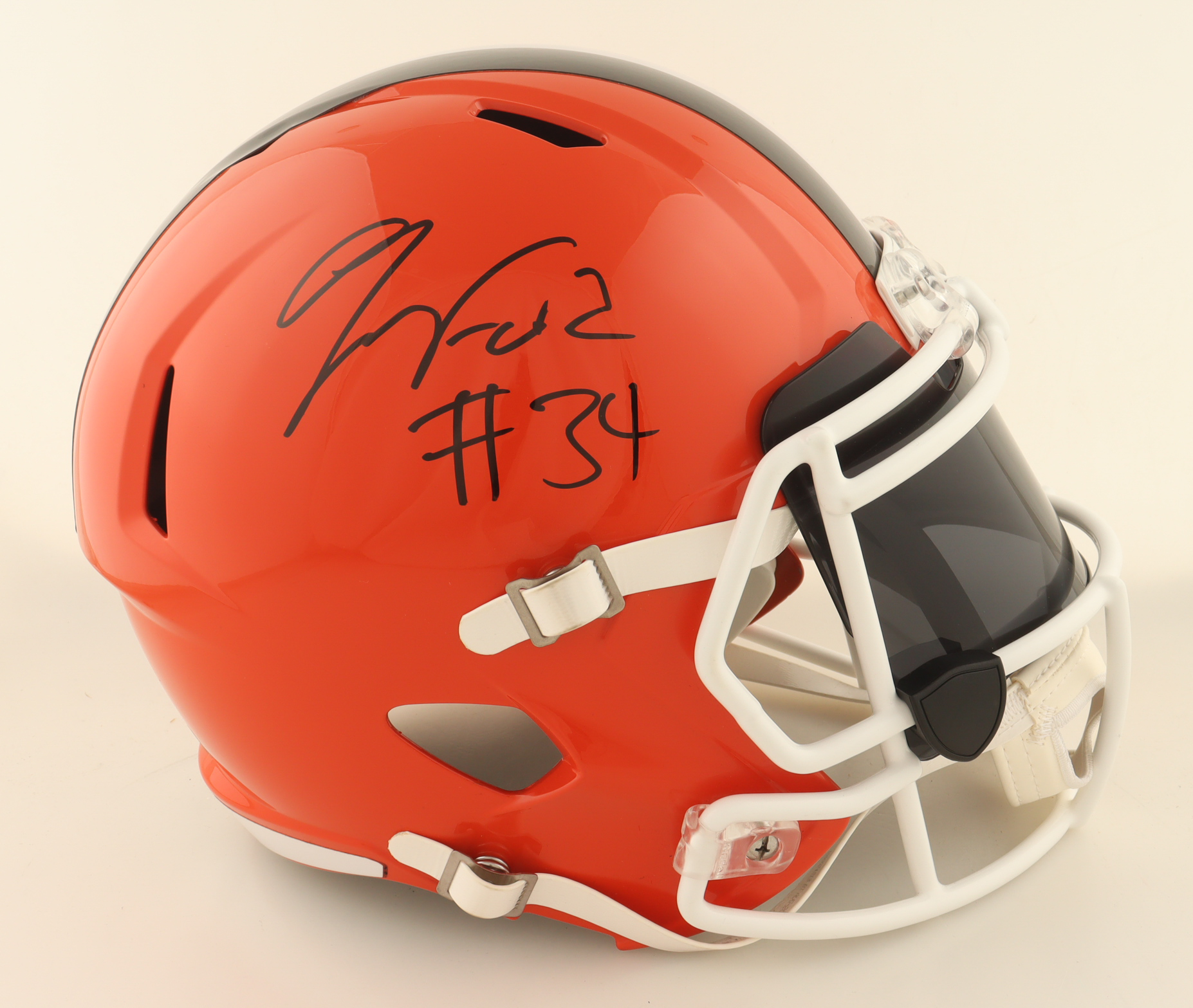 Jerome Ford Signed Browns Full-Size Speed Helmet With Visor (Beckett) at PristineAuction.com Jerome Ford Signed Browns Full-Size Speed Helmet With Visor (Beckett) at PristineAuction.com