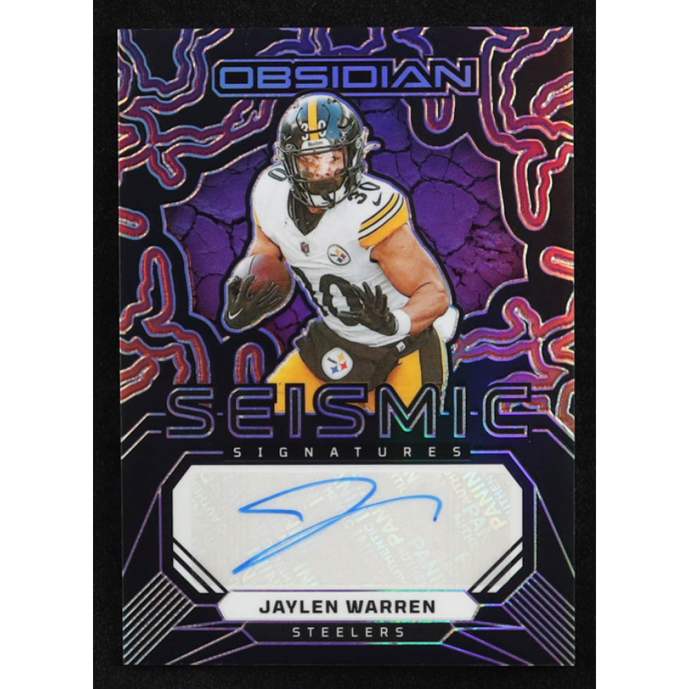 Jaylen Warren 2024 Panini Obsidian Seismic Signatures #15 at PristineAuction.com