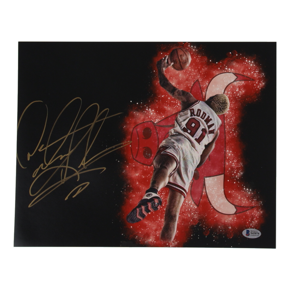 Dennis Rodman Signed Bulls 11x14 Photo (Beckett) at PristineAuction.com Dennis Rodman Signed Bulls 11x14 Photo (Beckett) at PristineAuction.com
