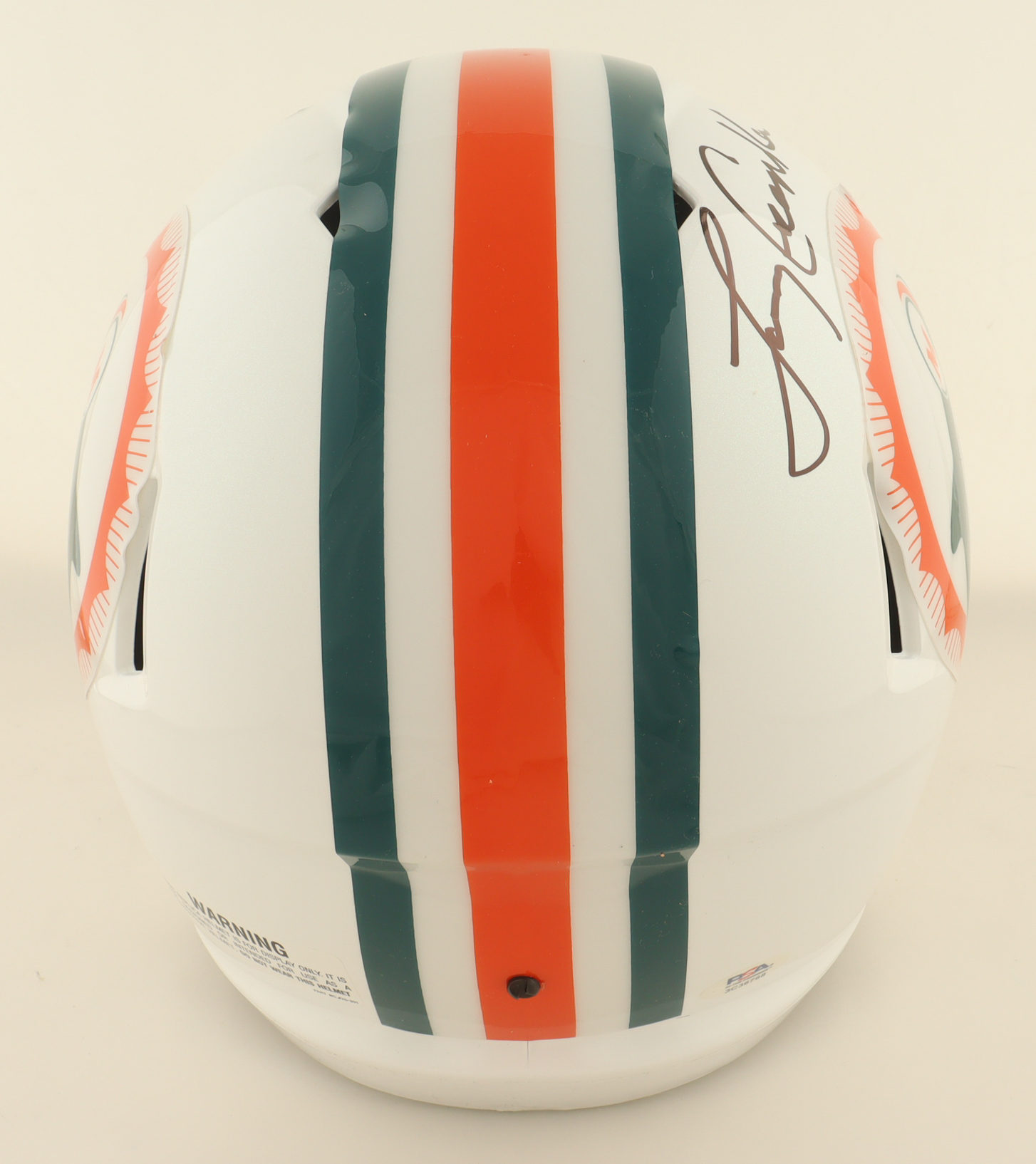 Larry Csonka Signed Dolphins Full-Size Speed Helmet Inscribed 'HOF '87" (PSA) at PristineAuction.com Larry Csonka Signed Dolphins Full-Size Speed Helmet Inscribed 'HOF '87" (PSA) at PristineAuction.com