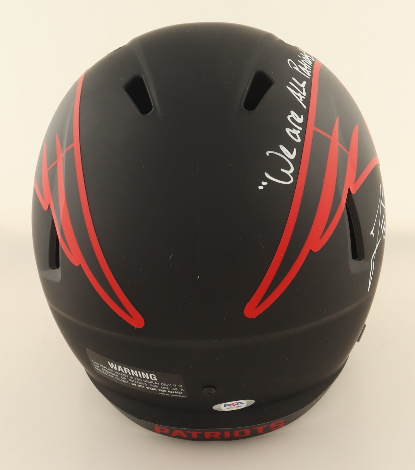 Jarrett Stidham Signed Patriots Full-Size Eclipse Alternate Speed Helmet Inscribed 'We Are All Patriots!" (PSA) at PristineAuction.com Jarrett Stidham Signed Patriots Full-Size Eclipse Alternate Speed Helmet Inscribed 'We Are All Patriots!" (PSA) at PristineAuction.com
