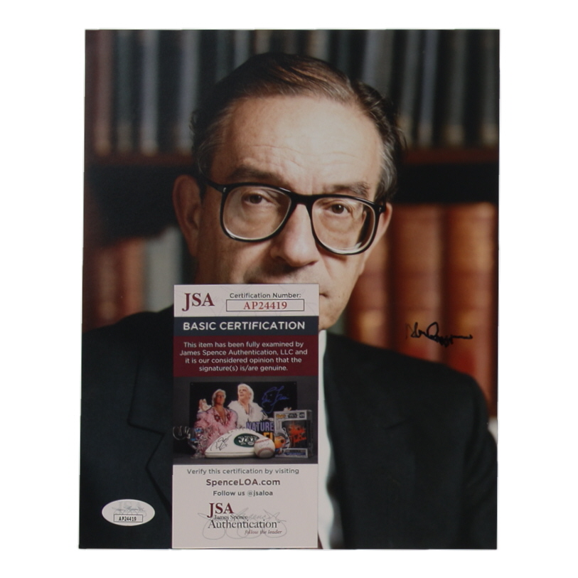 Alan Greenspan Signed 8x10 Photo (JSA) at PristineAuction.com Alan Greenspan Signed 8x10 Photo (JSA) at PristineAuction.com