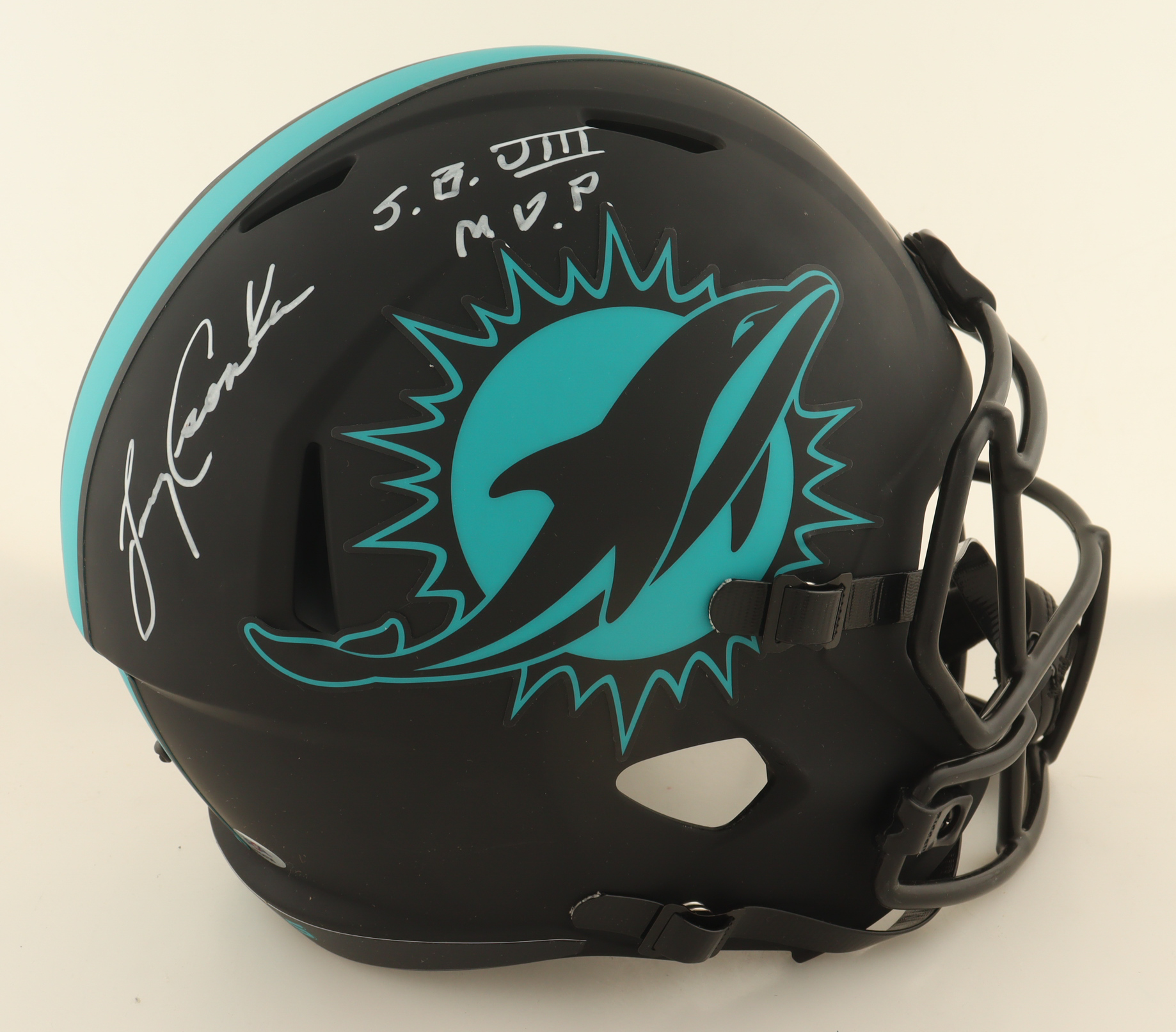 Larry Csonka Signed Dolphins Full-Size Eclipse Alternate Speed Helmet Inscribed "S.B. VIII MVP" (PSA) at PristineAuction.com Larry Csonka Signed Dolphins Full-Size Eclipse Alternate Speed Helmet Inscribed "S.B. VIII MVP" (PSA) at PristineAuction.com