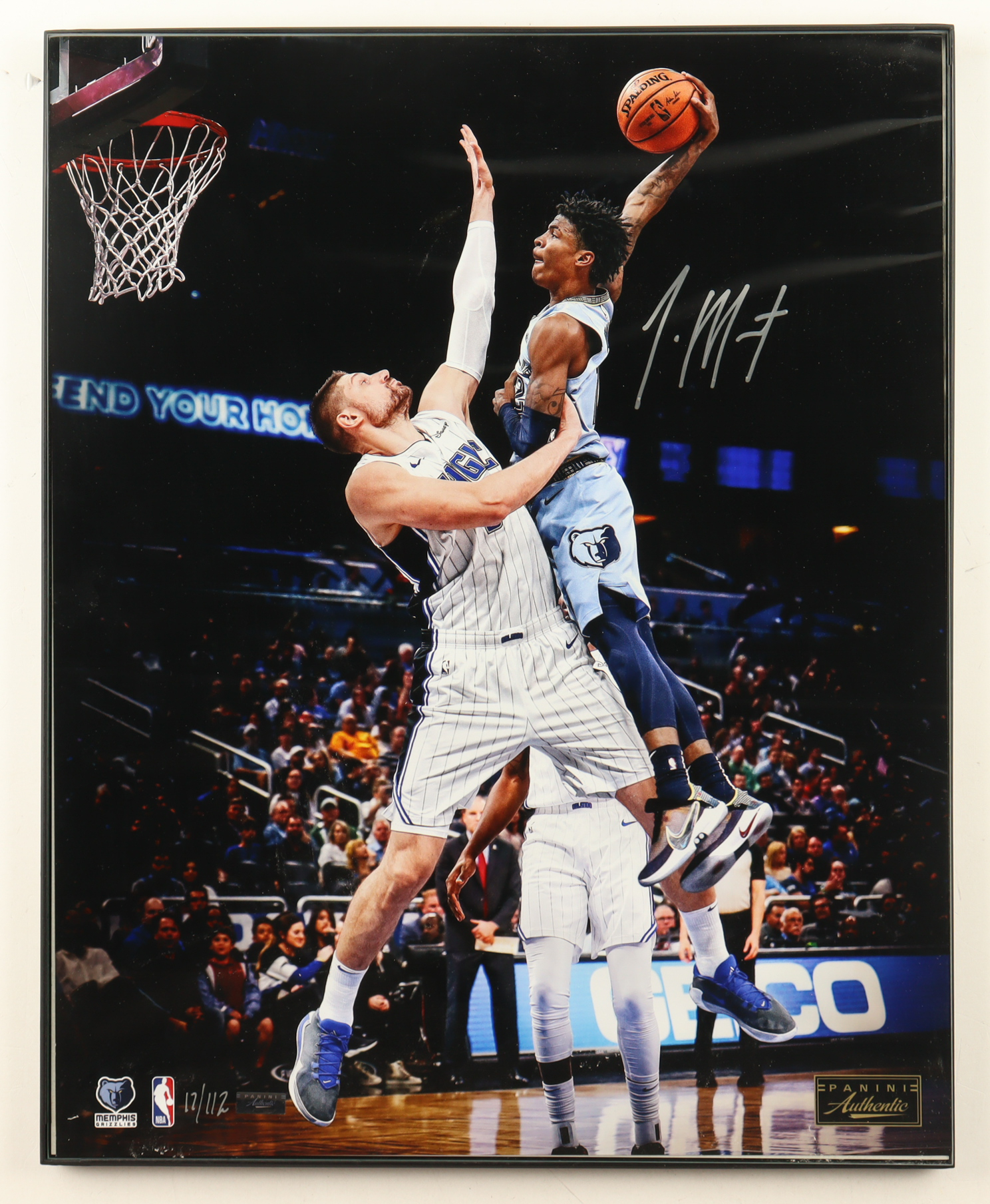 Ja Morant Signed LE Grizzlies Custom Framed 16x20 Photo (Panini) at PristineAuction.com Ja Morant Signed LE Grizzlies Custom Framed 16x20 Photo (Panini) at PristineAuction.com