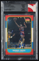 Maurice Cheeks Signed 1986-87 Fleer #16 Inscribed "HOF 2018" with Game-Used Jersey Fusion Patch (BGS | Auto Grade 10) at PristineAuction.com