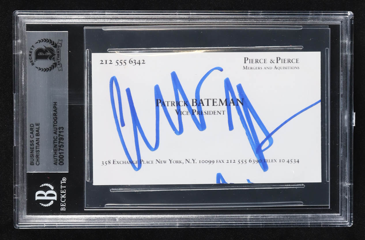 Christian Bale Signed "American Psycho" Business Card (Beckett) at PristineAuction.com Christian Bale Signed "American Psycho" Business Card (Beckett) at PristineAuction.com