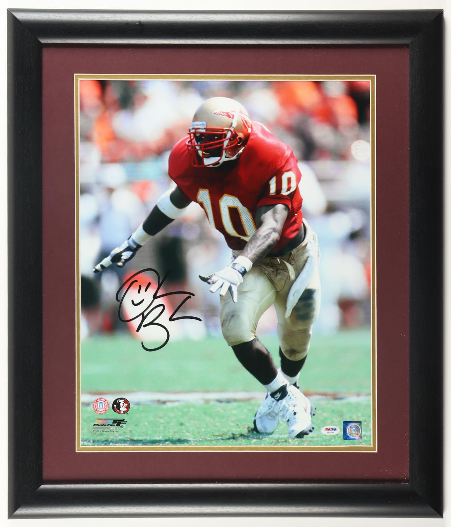 Derrick Brooks Signed Florida State Seminoles Custom Framed Photo Display (PSA) at PristineAuction.com Derrick Brooks Signed Florida State Seminoles Custom Framed Photo Display (PSA) at PristineAuction.com