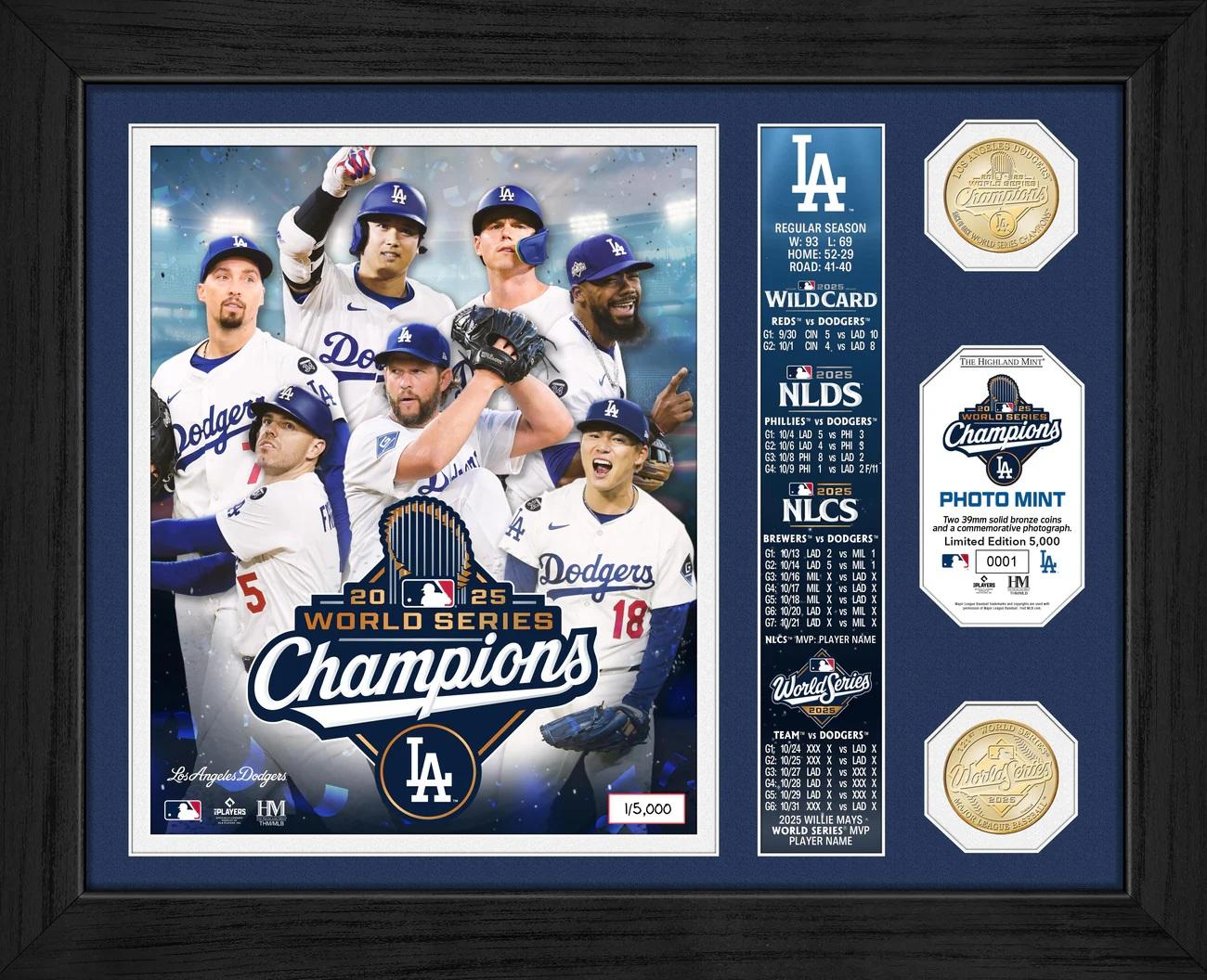 Dodgers World Series Champions LE Custom Framed Photo with Bronze Coin at PristineAuction.com Dodgers World Series Champions LE Custom Framed Photo with Bronze Coin at PristineAuction.com