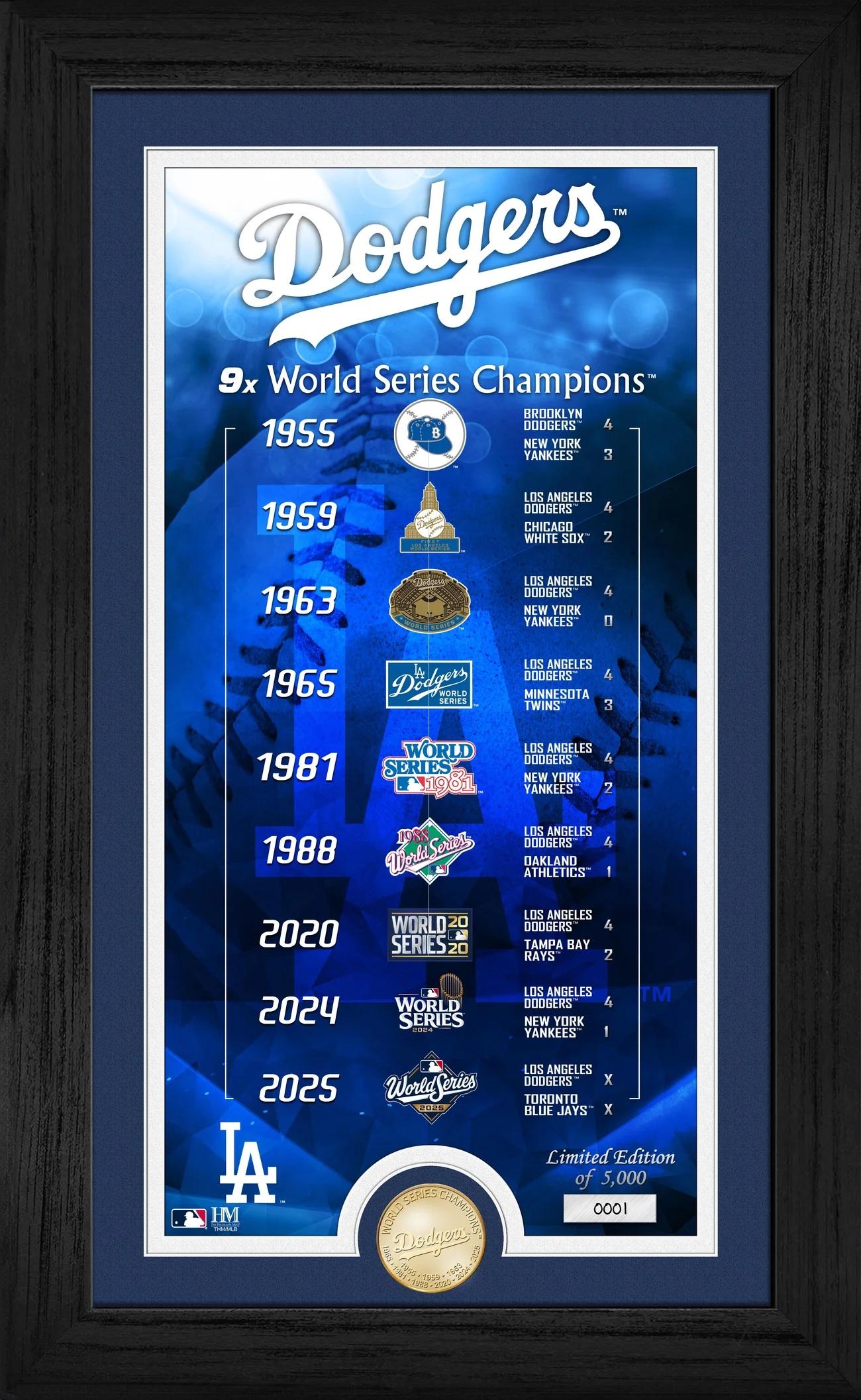 Dodgers LE "World Series Legacy" Custom Framed Photo with a Bronze Coin at PristineAuction.com Dodgers LE "World Series Legacy" Custom Framed Photo with a Bronze Coin at PristineAuction.com