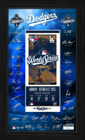 Dodgers "World Series Champions" Signature Ticket Custom Framed Photo at PristineAuction.com