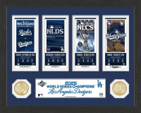 Dodgers LE "Road to World Series Tickets" Custom Framed Photo with Bronze Coin at PristineAuction.com
