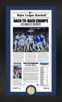 Dodgers LE World Series "Back to Back" Custom Framed Photo with Bronze Coin at PristineAuction.com