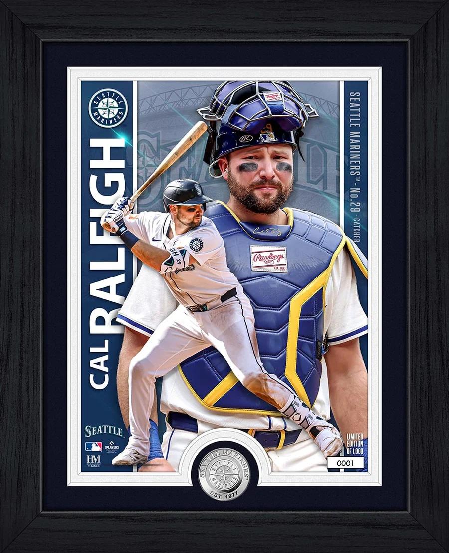 Cal Raleigh Mariners LE Artist Proof Custom Framed Silver Plated Coin Photo Mint at PristineAuction.com Cal Raleigh Mariners LE Artist Proof Custom Framed Silver Plated Coin Photo Mint at PristineAuction.com