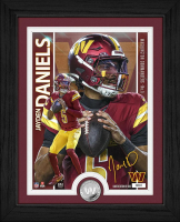 Jayden Daniels Commanders LE Artist Proof Custom Framed Silver Plated Coin Photo Mint at PristineAuction.com
