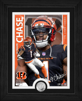 Ja'Marr Chase Bengals LE Artist Proof Custom Framed Silver Plated Coin Photo Mint at PristineAuction.com