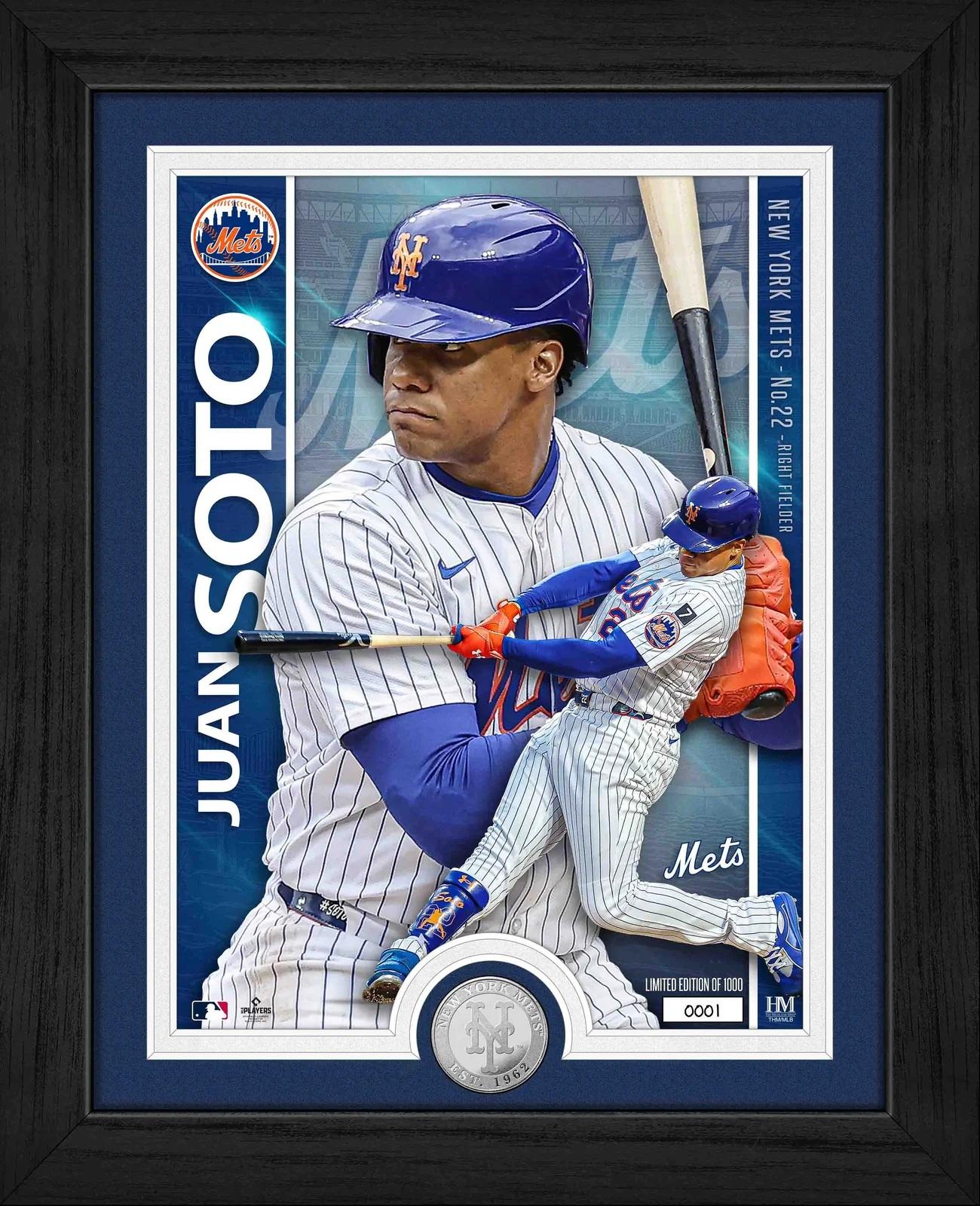 Juan Soto Mets LE Artist Proof Custom Framed Silver Plated Coin Photo Mint at PristineAuction.com Juan Soto Mets LE Artist Proof Custom Framed Silver Plated Coin Photo Mint at PristineAuction.com