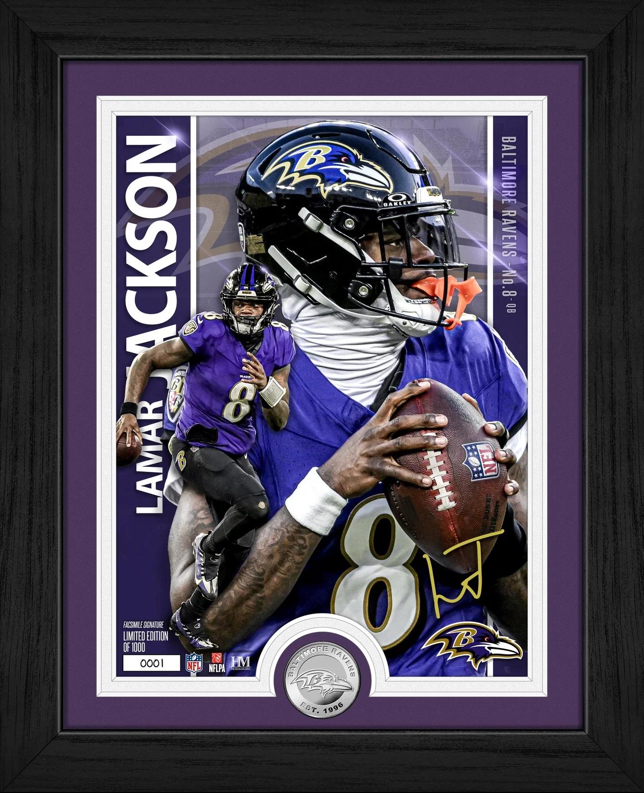 Lamar Jackson Ravens LE Artist Proof Custom Framed Silver Plated Coin Photo Mint at PristineAuction.com Lamar Jackson Ravens LE Artist Proof Custom Framed Silver Plated Coin Photo Mint at PristineAuction.com