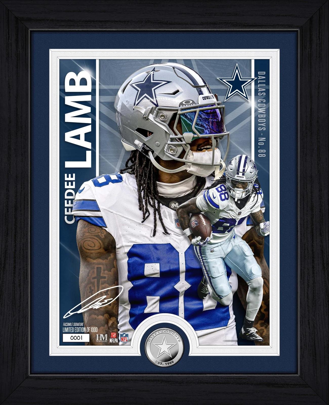 CeeDee Lamb CowboysLE Artist Proof Custom Framed Silver Plated Coin Photo Mint at PristineAuction.com CeeDee Lamb CowboysLE Artist Proof Custom Framed Silver Plated Coin Photo Mint at PristineAuction.com