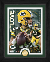 Jordan Love Packers LE Artist Proof Custom Framed Bronze Coin Photo Mint at PristineAuction.com