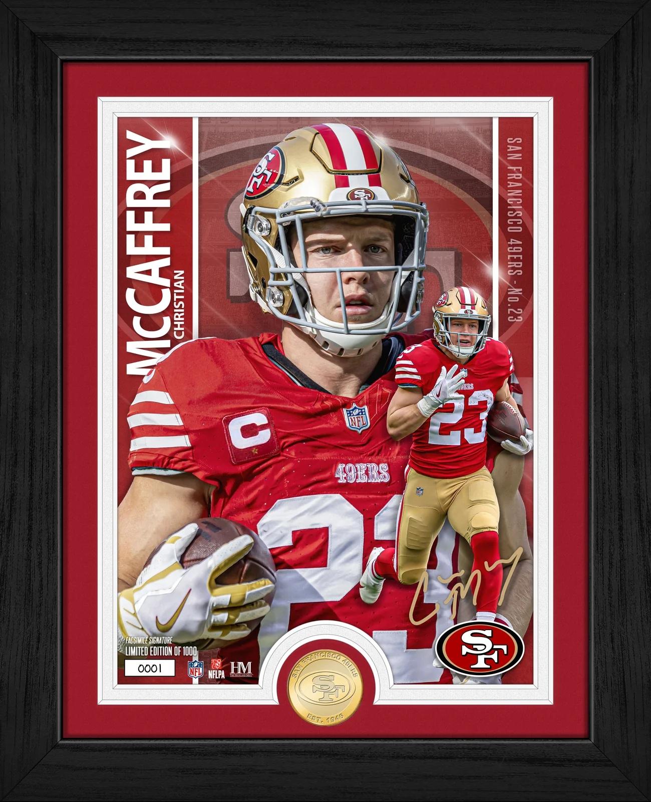 Christian McCaffrey 49ers LE Artist Proof Custom Framed Bronze Coin Photo Mint at PristineAuction.com Christian McCaffrey 49ers LE Artist Proof Custom Framed Bronze Coin Photo Mint at PristineAuction.com