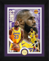 LeBron James Lakers LE Artist Proof Custom Framed Bronze Coin Photo Mint at PristineAuction.com