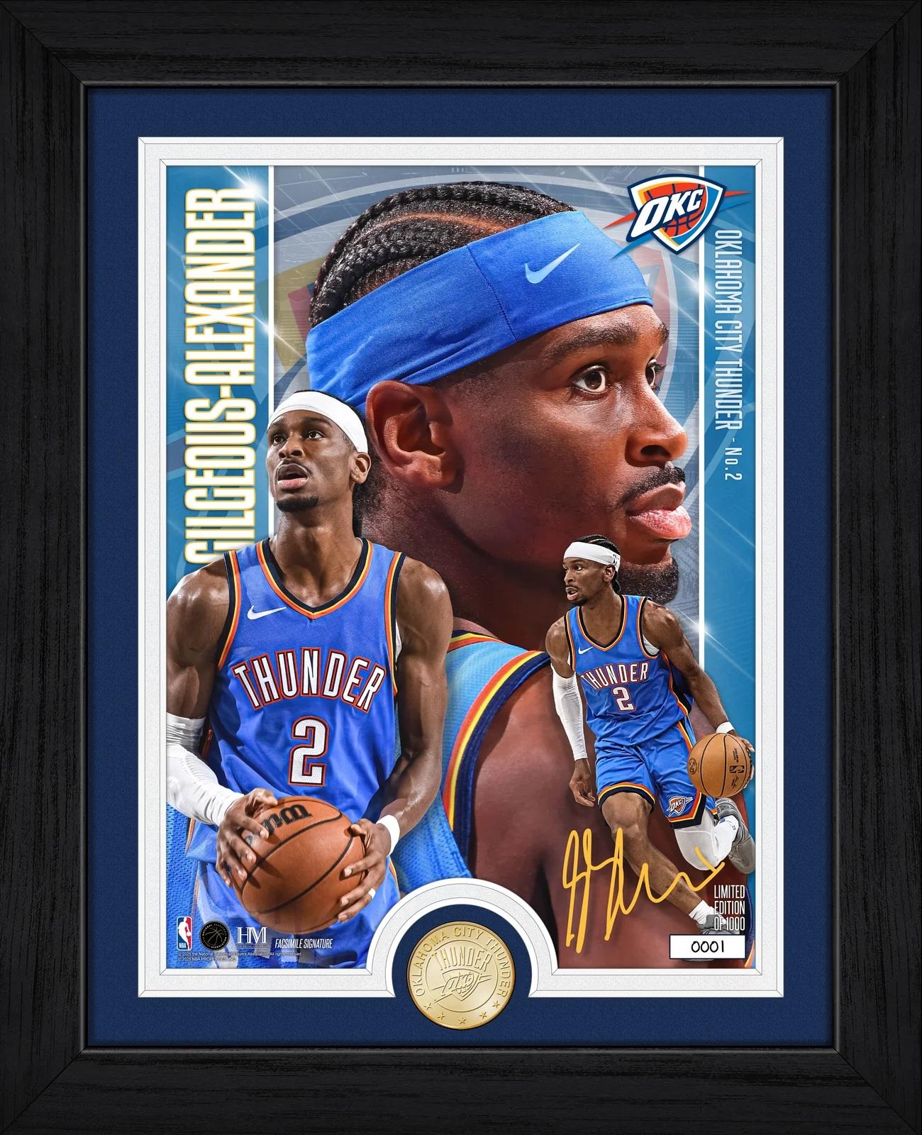 Shai Gilgeous-Alexander Thunder LE Artist Proof Custom Framed Bronze Coin Photo Mint at PristineAuction.com Shai Gilgeous-Alexander Thunder LE Artist Proof Custom Framed Bronze Coin Photo Mint at PristineAuction.com