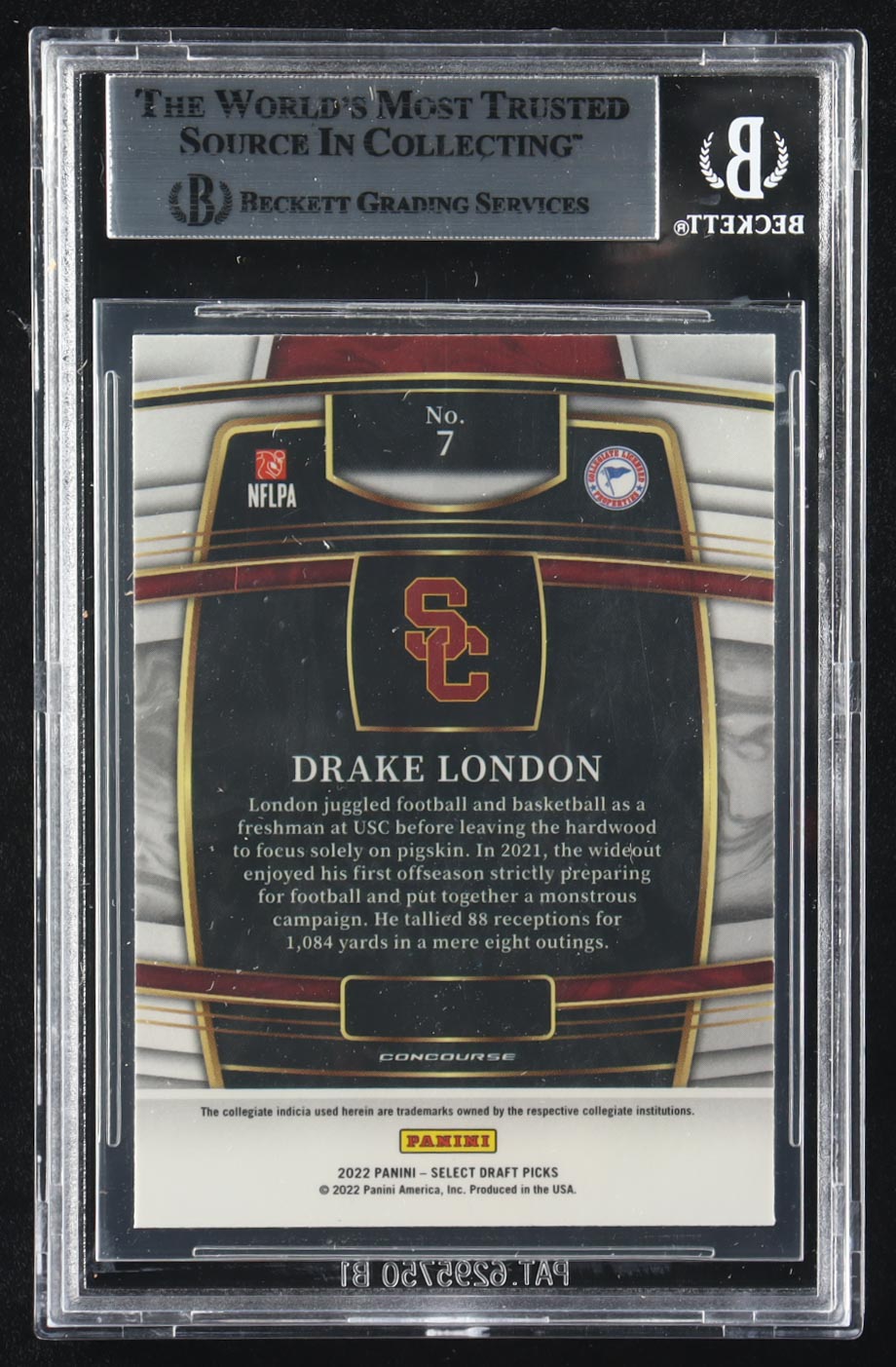 Drake London Signed 2022 Select Draft Picks #7 RC (BGS) at PristineAuction.com Drake London Signed 2022 Select Draft Picks #7 RC (BGS) at PristineAuction.com