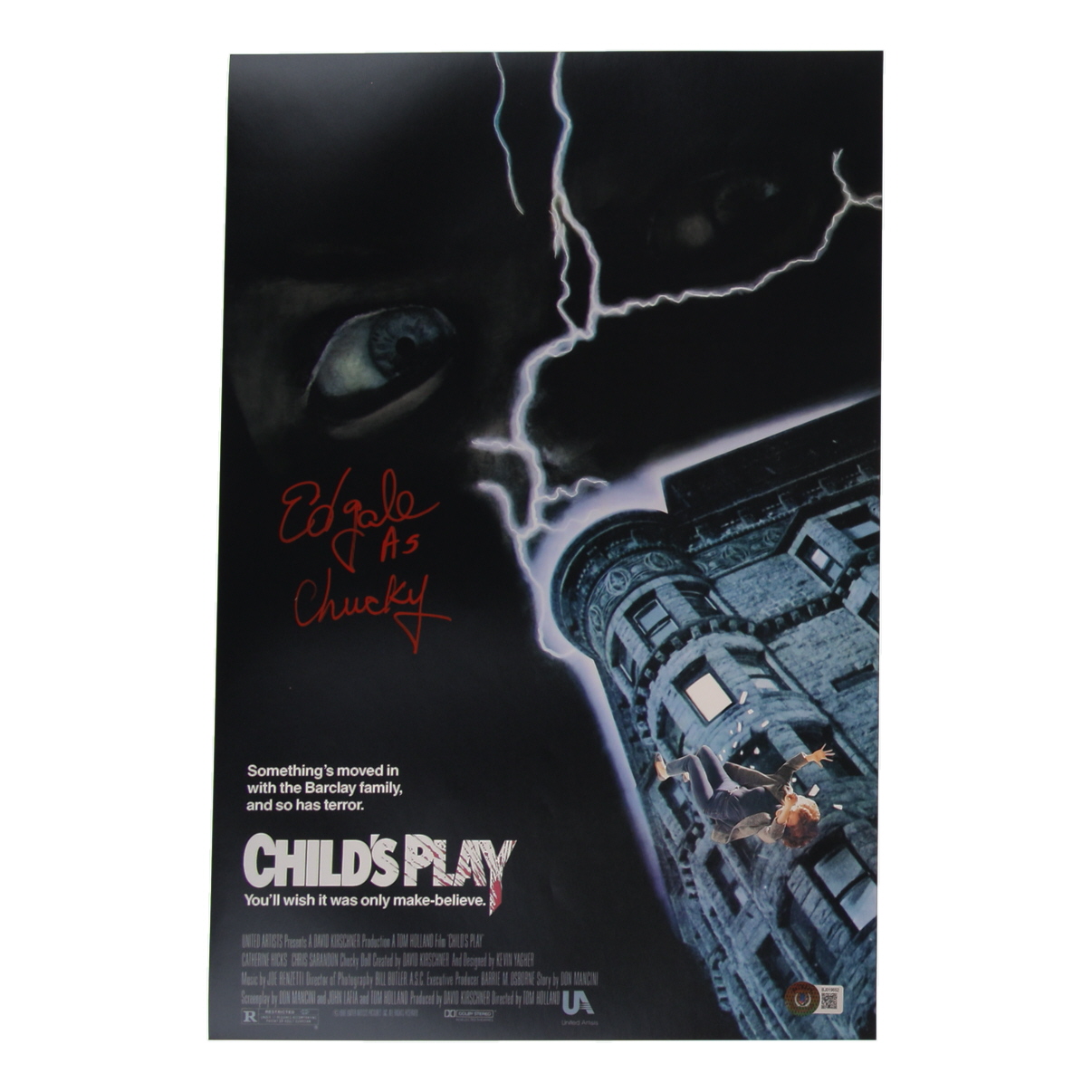 Ed Gale Signed "Child's Play" 11x17 Movie Poster Photo Inscribed "As Chucky" (Beckett) at PristineAuction.com Ed Gale Signed "Child's Play" 11x17 Movie Poster Photo Inscribed "As Chucky" (Beckett) at PristineAuction.com