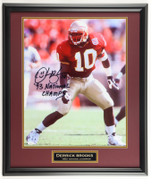 Derrick Brooks Signed Florida State Seminoles Custom Framed Photo Display Inscribed "'93 National Champs" (JSA) at PristineAuction.com