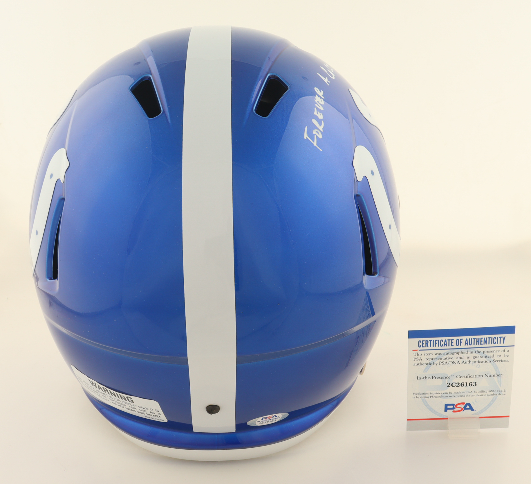 Reggie Wayne Signed Colts Flash Alternate Full-Size Speed Helmet Inscribed "Forever A Colt" (PSA) at PristineAuction.com Reggie Wayne Signed Colts Flash Alternate Full-Size Speed Helmet Inscribed "Forever A Colt" (PSA) at PristineAuction.com