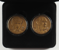 Jazz Duet Stockton & Malone LE The Highland (2) Mint Bronze Medallions With Original Case at PristineAuction.com