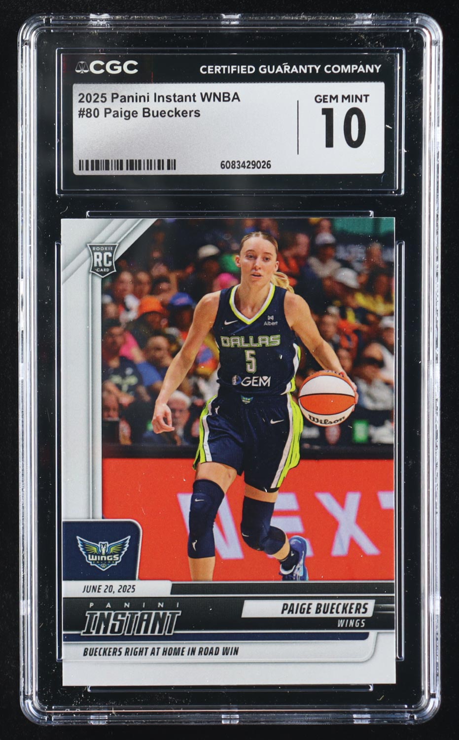 Paige Bueckers 2025-26 Panini Instant WNBA #80 RC (CGC 10) at PristineAuction.com Paige Bueckers 2025-26 Panini Instant WNBA #80 RC (CGC 10) at PristineAuction.com