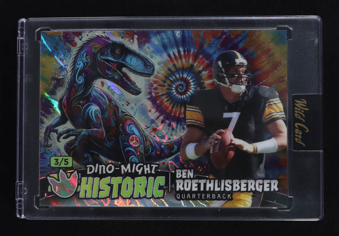 Ben Roethlisberger 2024 Wild Card Dino-Might Pre Historic Raptor Blue Island #PHRAP1-BR #3/5 at PristineAuction.com Ben Roethlisberger 2024 Wild Card Dino-Might Pre Historic Raptor Blue Island #PHRAP1-BR #3/5 at PristineAuction.com