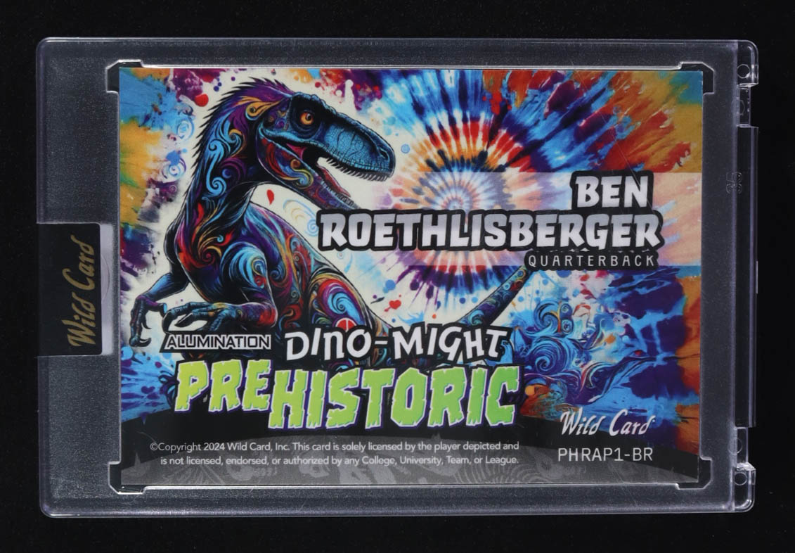 Ben Roethlisberger 2024 Wild Card Dino-Might Pre Historic Raptor Blue Island #PHRAP1-BR #3/5 at PristineAuction.com Ben Roethlisberger 2024 Wild Card Dino-Might Pre Historic Raptor Blue Island #PHRAP1-BR #3/5 at PristineAuction.com