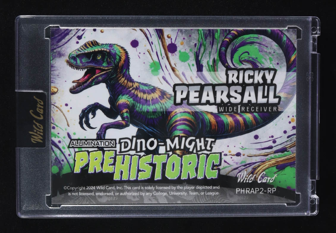 Ricky Pearsall 2024 Wild Card Dino-Might Pre-Historic Raptor Green Ray Wave #PHRAP2-RP #2/2 at PristineAuction.com Ricky Pearsall 2024 Wild Card Dino-Might Pre-Historic Raptor Green Ray Wave #PHRAP2-RP #2/2 at PristineAuction.com