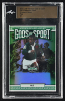 Pelé 2022 Leaf Vibrance Gods of Sport Prismatic Green Pre-Production Proof #1/1 at PristineAuction.com