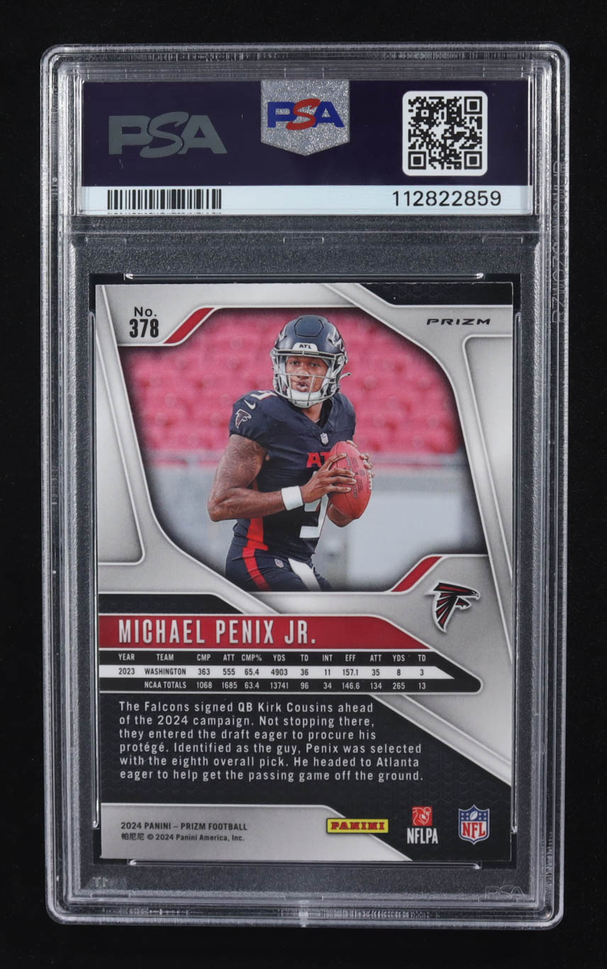 Michael Penix Jr. 2024 Panini Prizm Prizms Orange Disco #378 RC (PSA 9) at PristineAuction.com Michael Penix Jr. 2024 Panini Prizm Prizms Orange Disco #378 RC (PSA 9) at PristineAuction.com