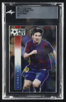 Lionel Messi 2021 Pro Set Metal Red White Blue Prismatic Pre-Production Proof #1/1 at PristineAuction.com
