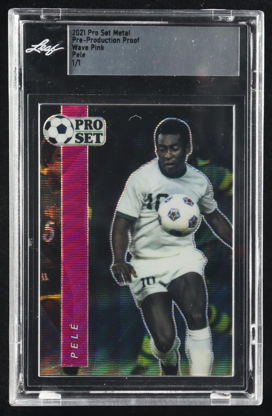 Pele 2021 Pro Set Metal Pre-Production Proof Pink Wave #1/1 at PristineAuction.com Pele 2021 Pro Set Metal Pre-Production Proof Pink Wave #1/1 at PristineAuction.com