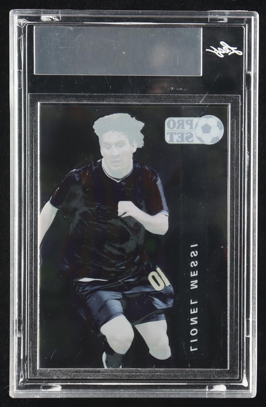 Lionel Messi 2021 Pro Set Metal Clear Pre-Production Proof #1/1 at PristineAuction.com Lionel Messi 2021 Pro Set Metal Clear Pre-Production Proof #1/1 at PristineAuction.com