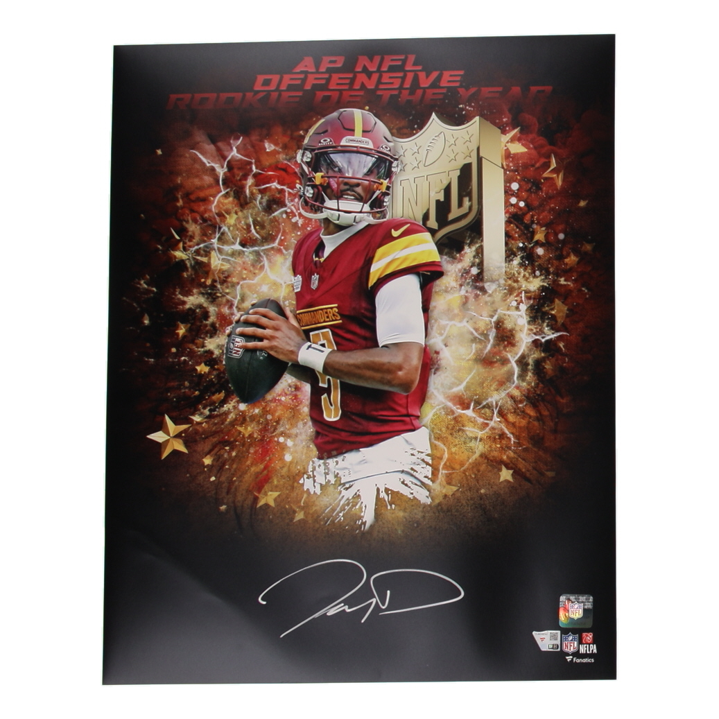 Jayden Daniels Signed Commanders 16x20 Photo (Fanatics) at PristineAuction.com Jayden Daniels Signed Commanders 16x20 Photo (Fanatics) at PristineAuction.com