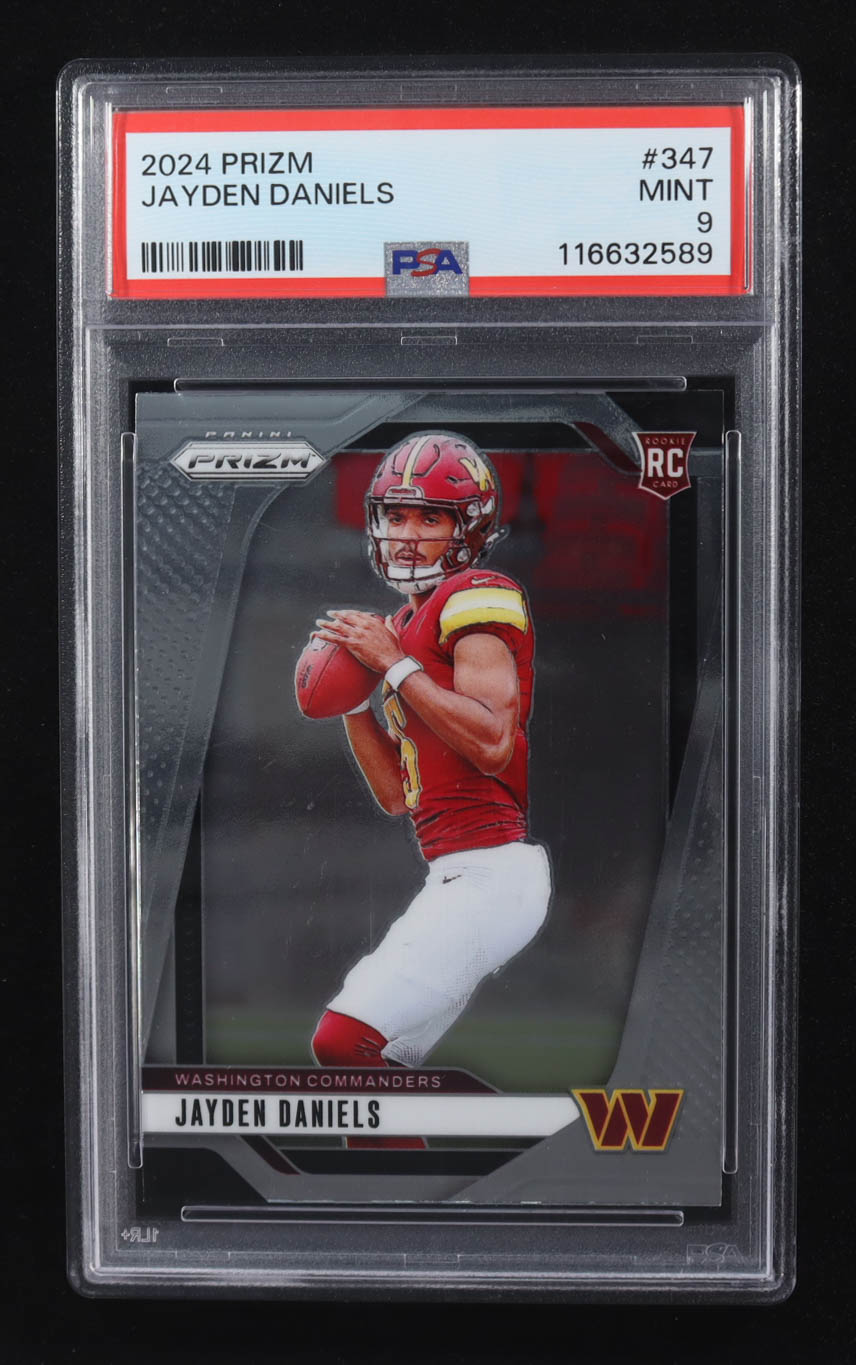 Jayden Daniels 2024 Panini Prizm #347 RC (PSA 9) at PristineAuction.com Jayden Daniels 2024 Panini Prizm #347 RC (PSA 9) at PristineAuction.com