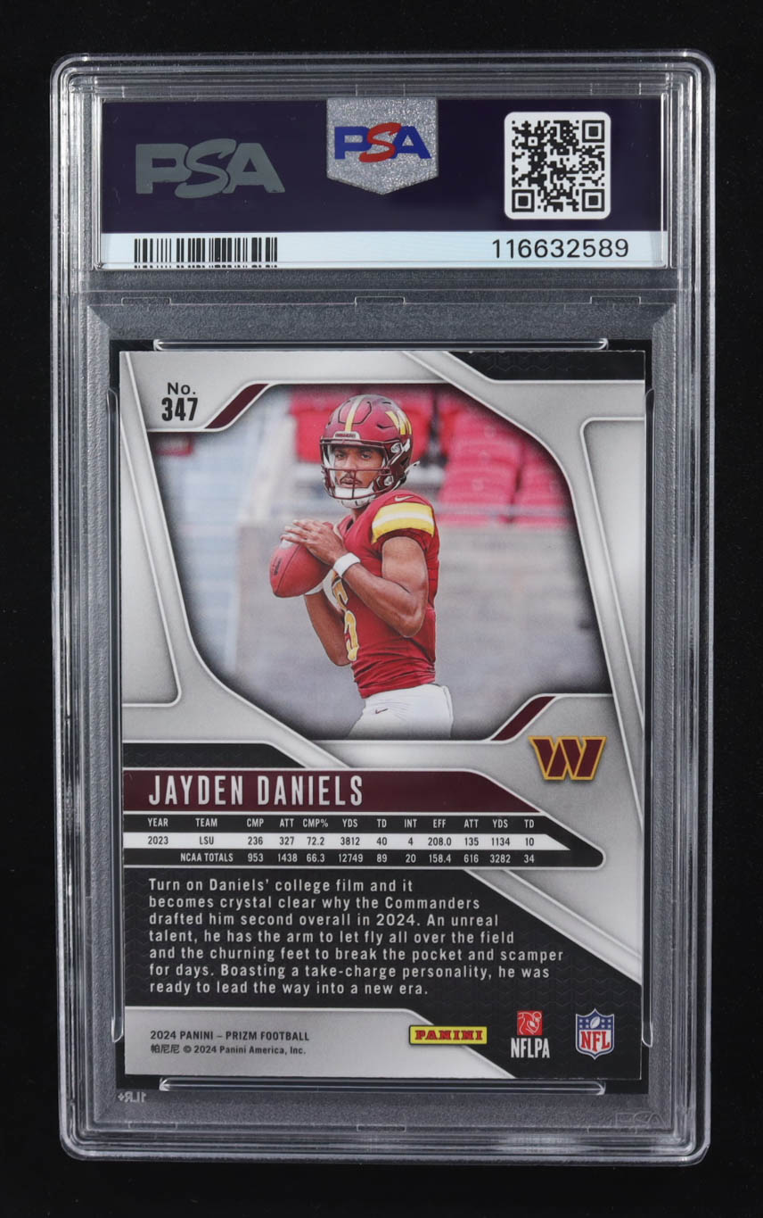 Jayden Daniels 2024 Panini Prizm #347 RC (PSA 9) at PristineAuction.com Jayden Daniels 2024 Panini Prizm #347 RC (PSA 9) at PristineAuction.com